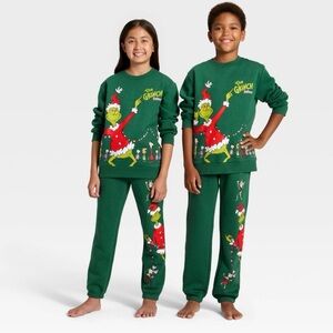 Kids' Dr. Seuss The Grinch Evergreen Fleece Sweatpants - Dark Green M NWT
